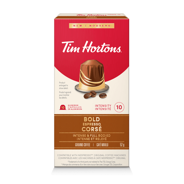 Tim Hortons Bold Nespresso Compatible Capsules, 52 g, 10 Count