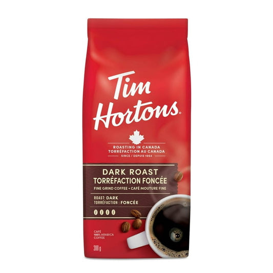 Tim Hortons Dark Roast Fine Grind Coffee, 300 g