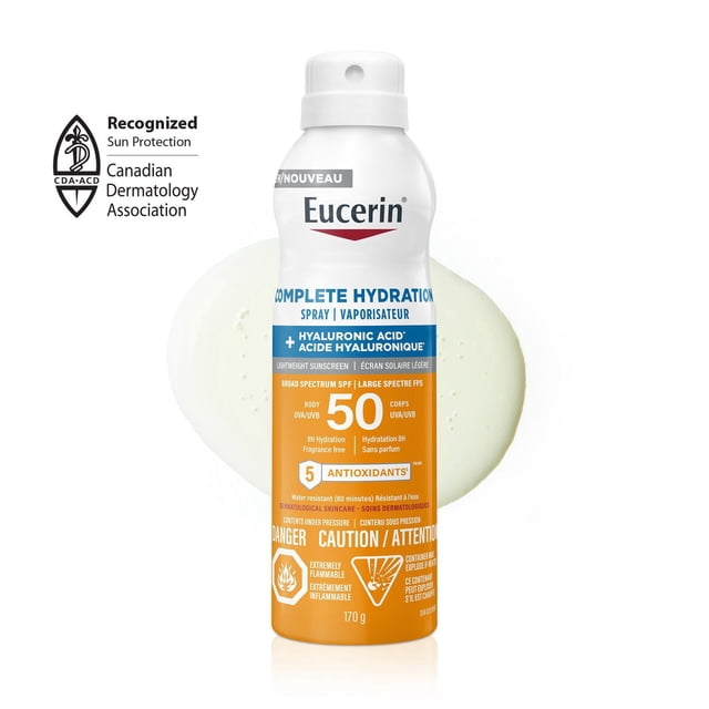 Eucerin Sun Complete Hydration Body SPF 50 Sunscreen Spray, 170 g