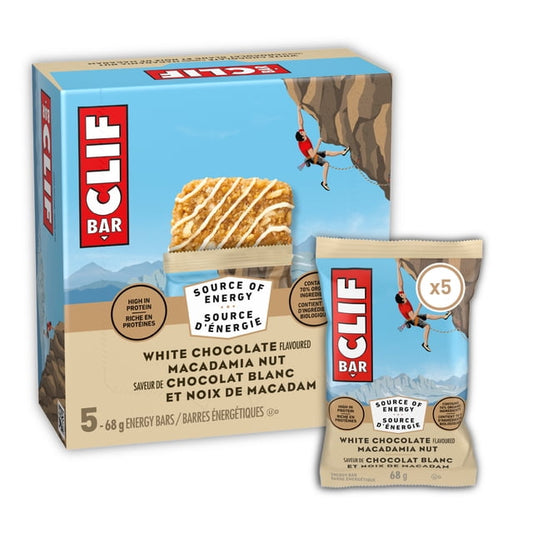 CLIF BAR White Chocolate Macadamia Nut Energy Bars, 340 g, 5 Count