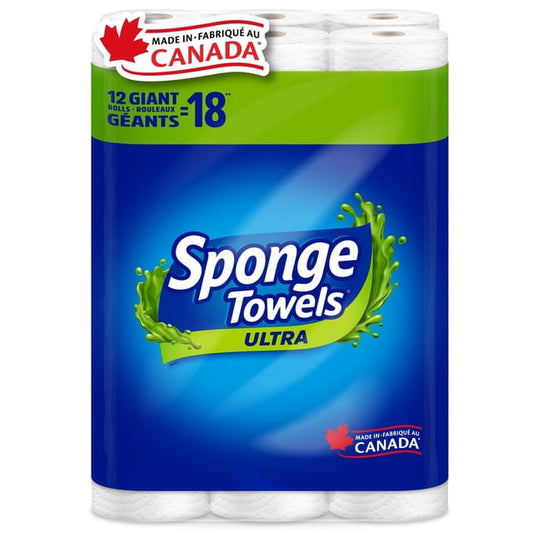SpongeTowels Ultra Double Sided Strength Paper Towels, 2700 g, 12 Count