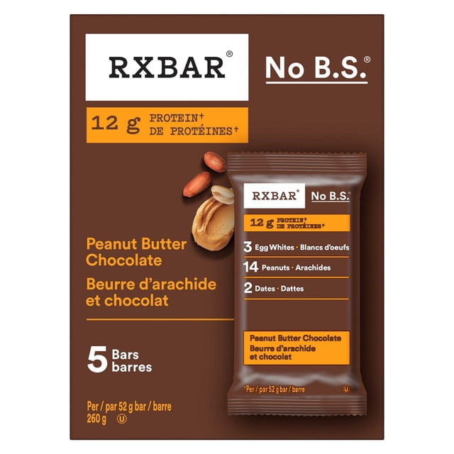 RXBAR Peanut Butter Chocolate Protein Bars, 260 g, 5 Count