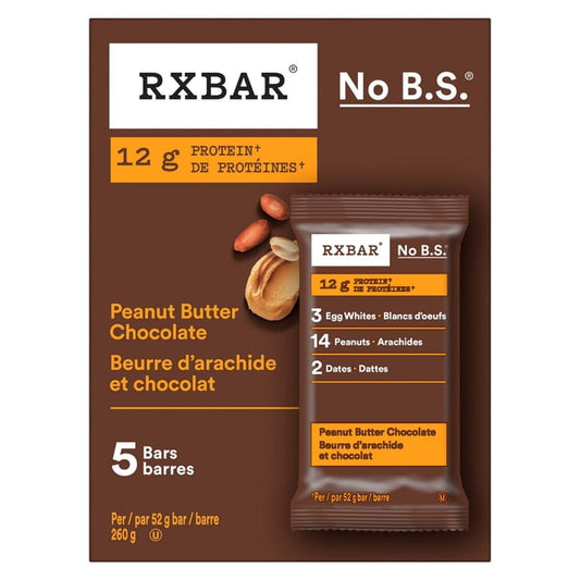 RXBAR Peanut Butter Chocolate Protein Bars, 260 g, 5 Count