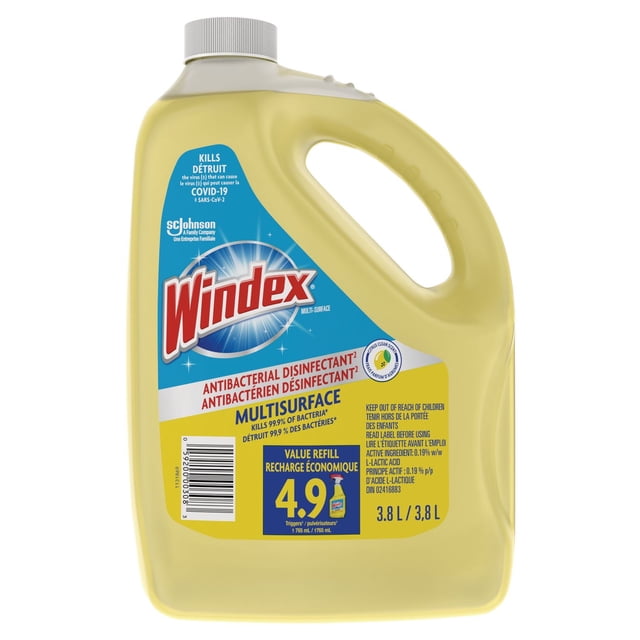 Windex Multisurface Antibacterial Refill Glass Cleaner, 3800 g
