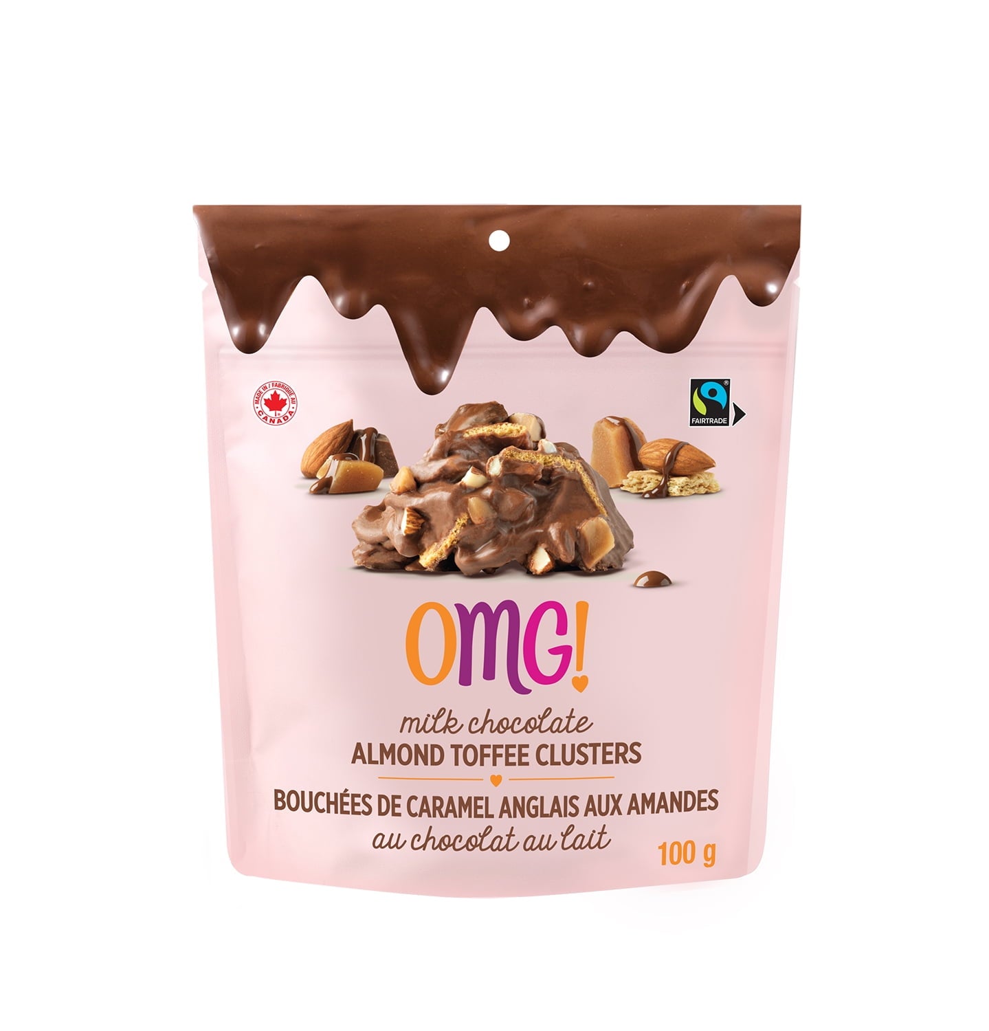 OMG Milk Chocolate Almond Toffee Clusters 100g