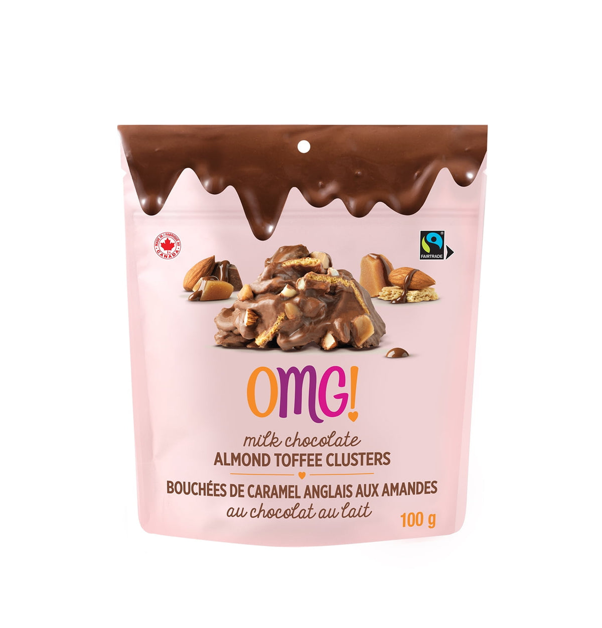 OMG Milk Chocolate Almond Toffee Clusters 100g