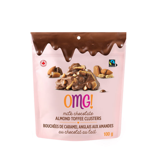 OMG Milk Chocolate Almond Toffee Clusters 100g