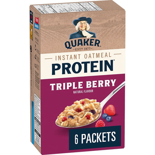 Quaker High Protein Triple Berry Instant Oatmeal, 228 g