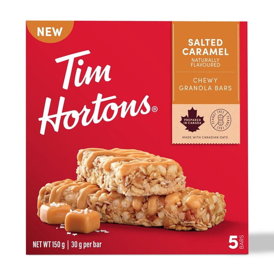 Tim Hortons Salted Caramel Granola Bars, 150 g, 5 Count