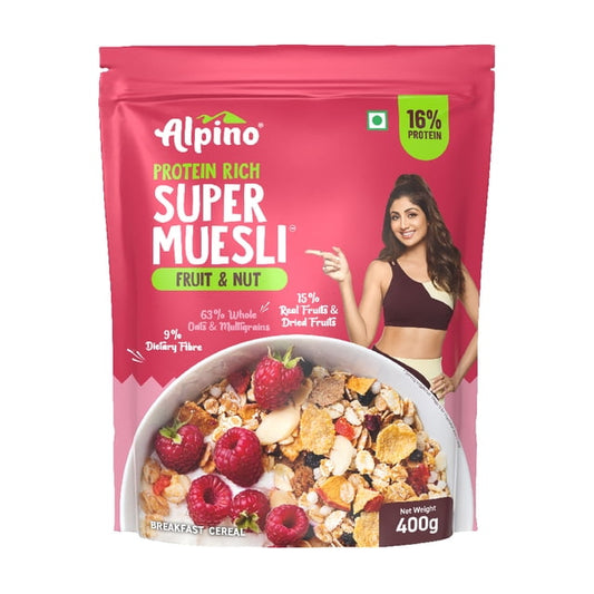 Alpino Protein-Rich Super Muesli Fruit & Nuts Muesli, 400 g