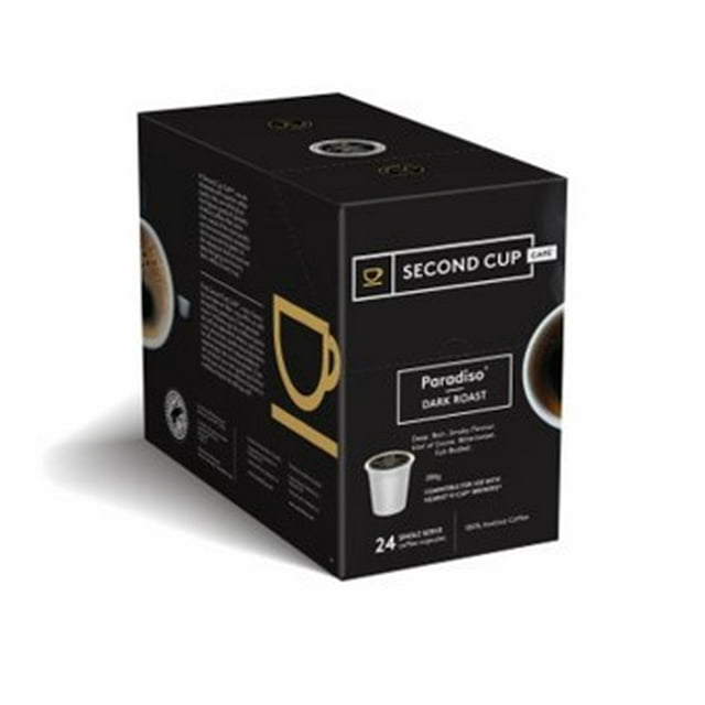 Second Cup Paradiso Dark K-Cup Coffee Pods 24 Count, 220 g, 24 Count