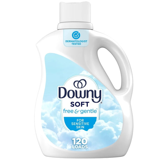 Downy Free & Gentle Hypoallergenic 120WL Liquid Fabric Softener, 2647 g