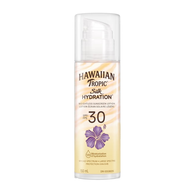 Hawaiian Tropic Silk Hydration Weightless SPF 30 Lotion Sunscreen, 150 g