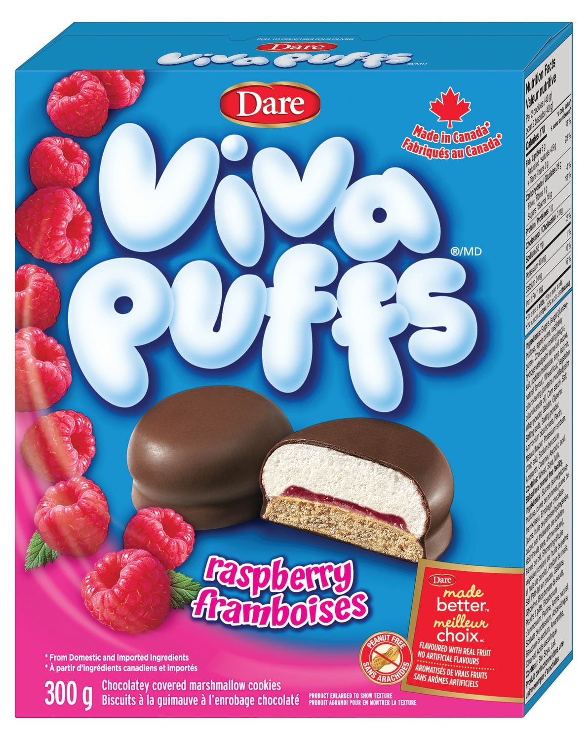Dare Viva Puffs Raspberry Cookies 300g