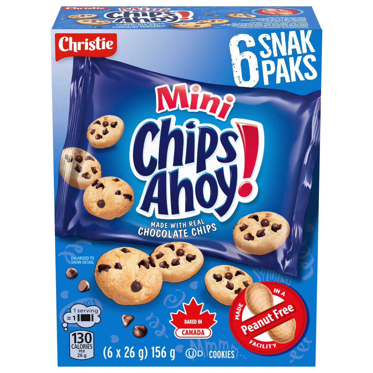 Chips Ahoy Mini Chocolate Chip Cookie Snack Packs 156g