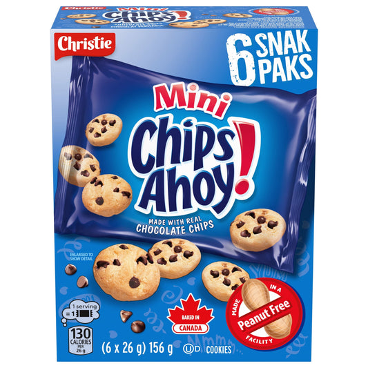 Chips Ahoy Mini Chocolate Chip Cookie Snack Packs 156g