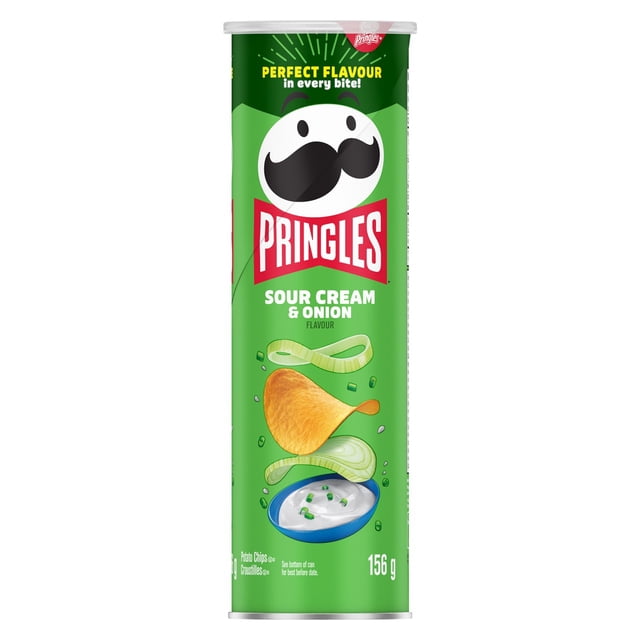 Pringles Sour Cream & Onion Potato Chips, 156 g