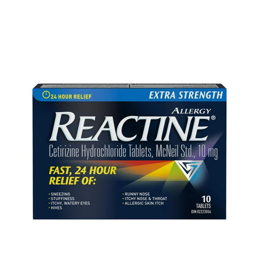 Reactine Extra Strength 10mg 10ct Travel Tablets, 30 g, 10 Count