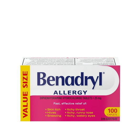 Benadryl Allergy 25mg Value Size Caplets, 75 g, 100 Count