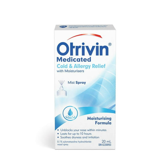Otrivin Medicated with Moisturizers Small Nasal Spray, 20 g