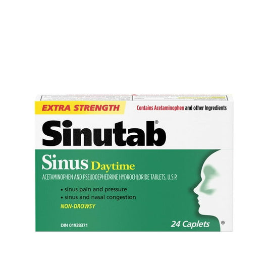 Sinutab Extra Strength Sinus Daytime 24ct Caplets, 37 g, 24 Count
