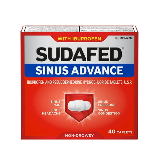 Sudafed Sinus Advance 40ct Caplets, 45 g, 40 Count