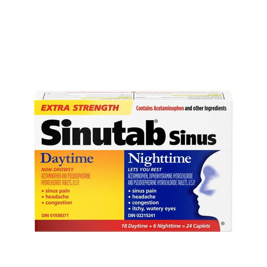 Sinutab Extra Strength Sinus Day & Night 24ct Caplets, 37 g, 24 Count