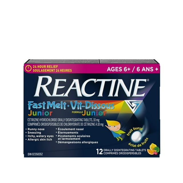 Reactine Children's Fast Melt 10mg 12ct Tablets, 31 g, 12 Count