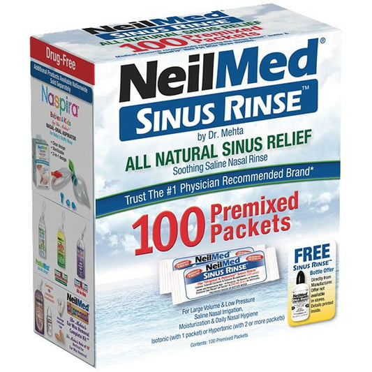 NeilMed Sinus Rinse Regular Mixture Refill 100ct Packets, 325 g, 100 Count