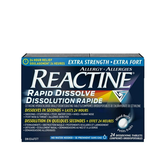 Reactine Rapid Dissolve Extra Strength 24ct Tablets, 37 g, 24 Count