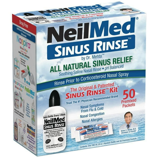 NeilMed Sinus Rinse Kit with 50 Packets Kit, 350 g, 50 Count