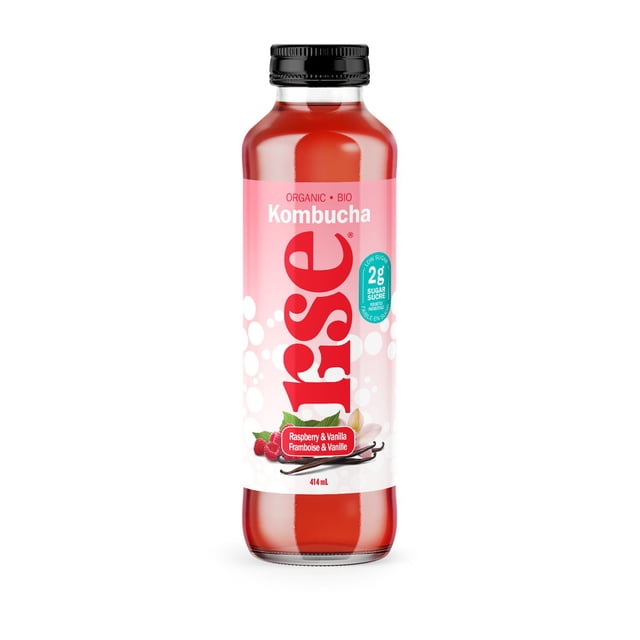 RISE Raspberry & Vanilla Kombucha, 414 mL