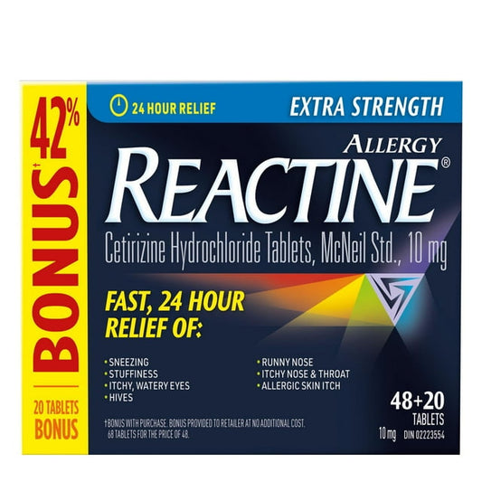 Reactine Extra Strength 10mg 48ct Tablets, 49 g, 48 Count
