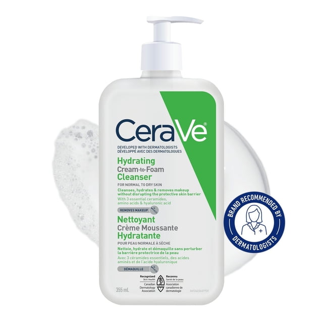 CeraVe Cream-to-Foam Mid Size Cleanser, 355 g