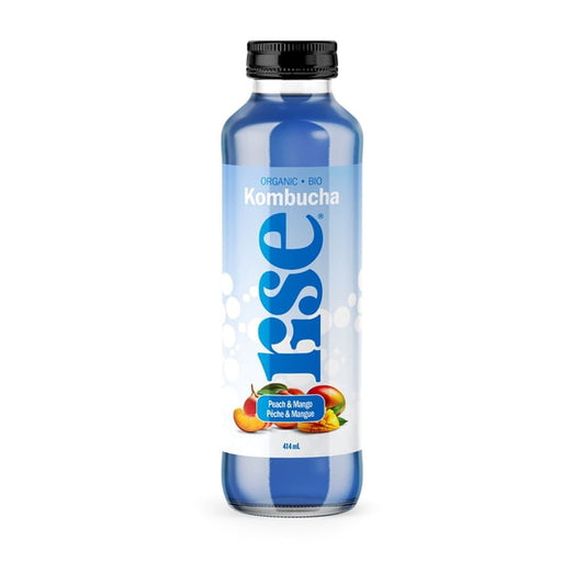 RISE Peach & Mango Organic Kombucha, 414 mL