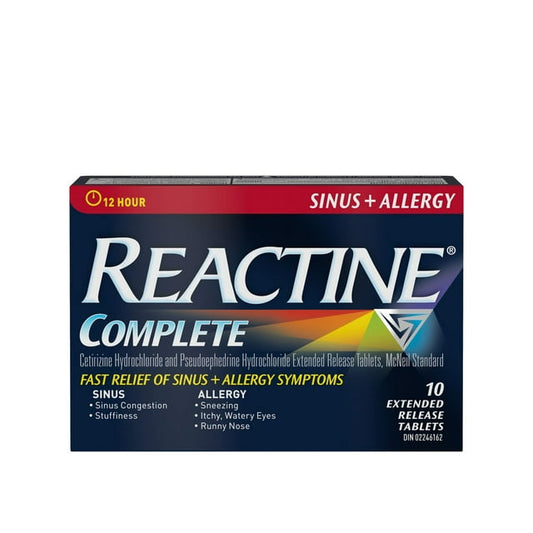 Reactine Complete Sinus + Allergy Extended Release Tablets, 30 g, 10 Count