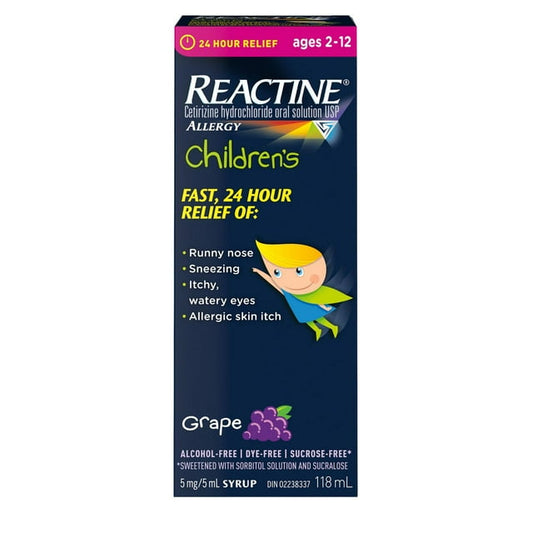 Reactine Children's Grape 5mg Liquid, 118 g