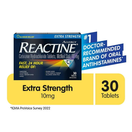 Reactine Extra Strength 10mg 30ct Tablets, 40 g, 30 Count