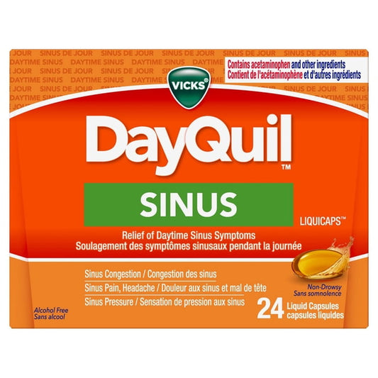 Vicks DayQuil Sinus Relief Liquicaps 24ct Capsules, 37 g, 24 Count
