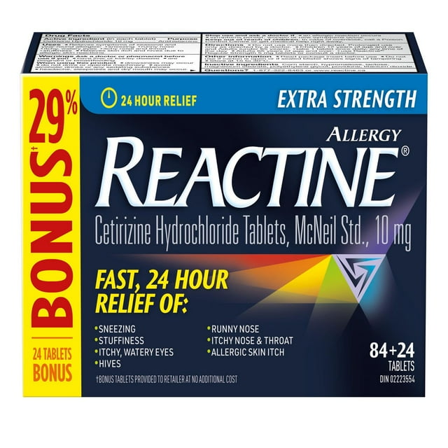Reactine Extra Strength 10mg 84ct Club Tablets, 67 g, 84 Count