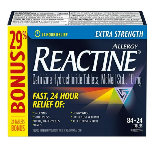 Reactine Extra Strength 10mg 84ct Club Tablets, 67 g, 84 Count