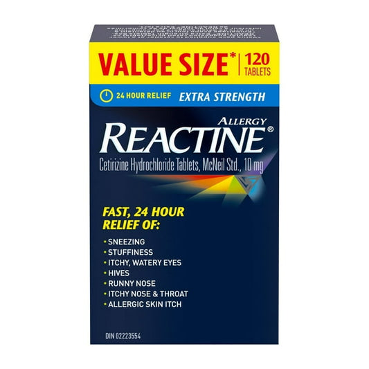 Reactine Extra Strength 10mg 120ct Value Tablets, 85 g, 120 Count