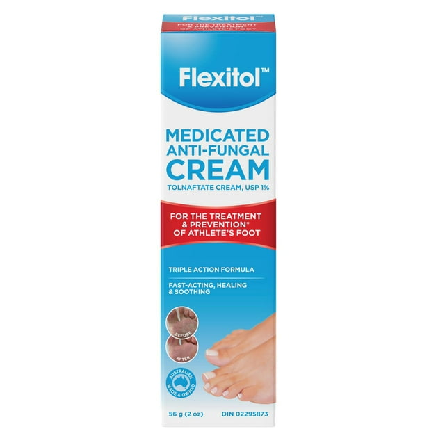 Flexitol Medicated Anti-Fungal Athlete's Foot Cream, 56 g