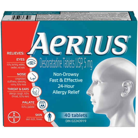 Aerius 24-Hour Non-Drowsy 50ct Tablets, 50 g, 50 Count