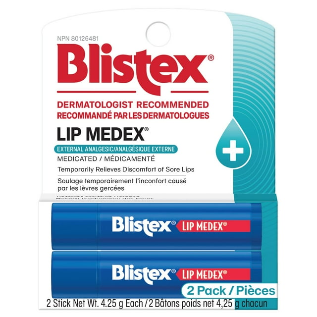 Blistex Lip Medex Medicated Stick Twin Lip Balm, 9 g, 2 Count