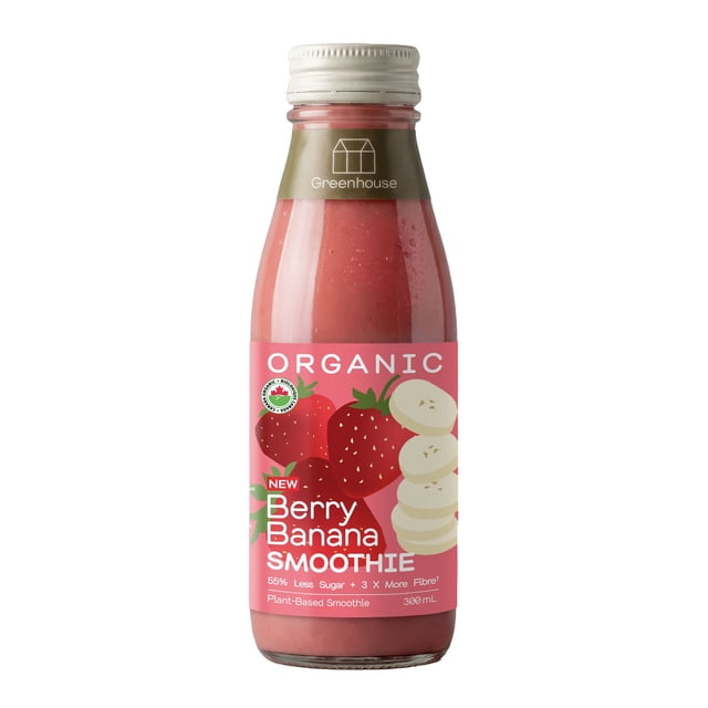 Greenhouse Juice Co. Berry Banana Organic Smoothie, 300 mL