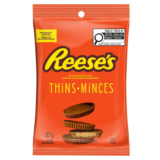 Reeses Thins Peanut Butter Cups Milk Chocolate 87g