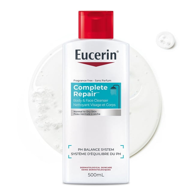 Eucerin Complete Repair Body & Face Cleanser, 500 g