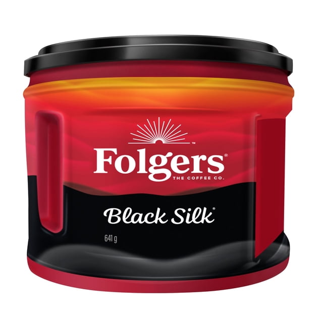 Folgers Black Silk Dark Roast Ground Coffee 641g, 641 g