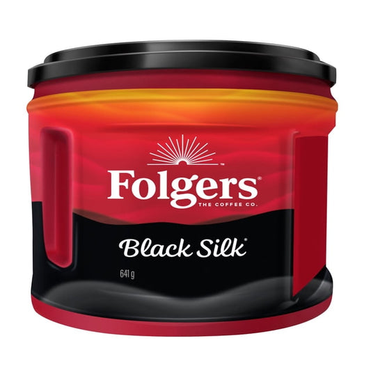 Folgers Black Silk Dark Roast Ground Coffee 641g, 641 g